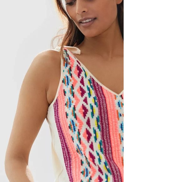 Anthropologie Embroidered V-Neck Tank - Picture 5 of 11